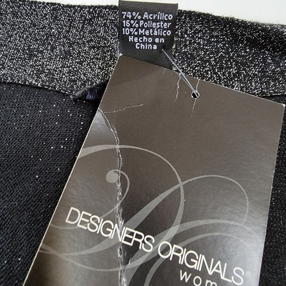NWT Designer Originals Black/Silver Sparkle Cardigan Size 1X - Picture 5 of 9